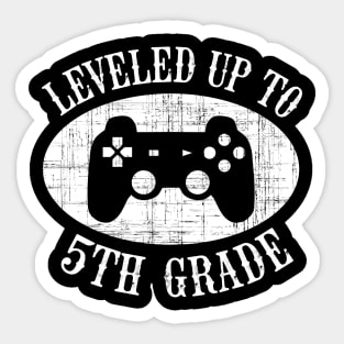 Leveled Up To 5th Grade Gamer Back To School Sticker